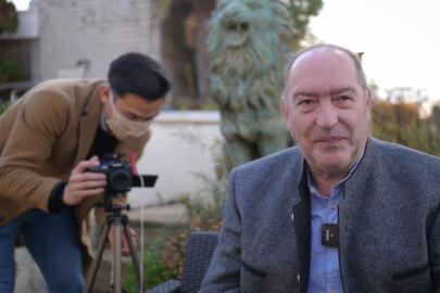 Préparation d'une interview de Gilles Grimm